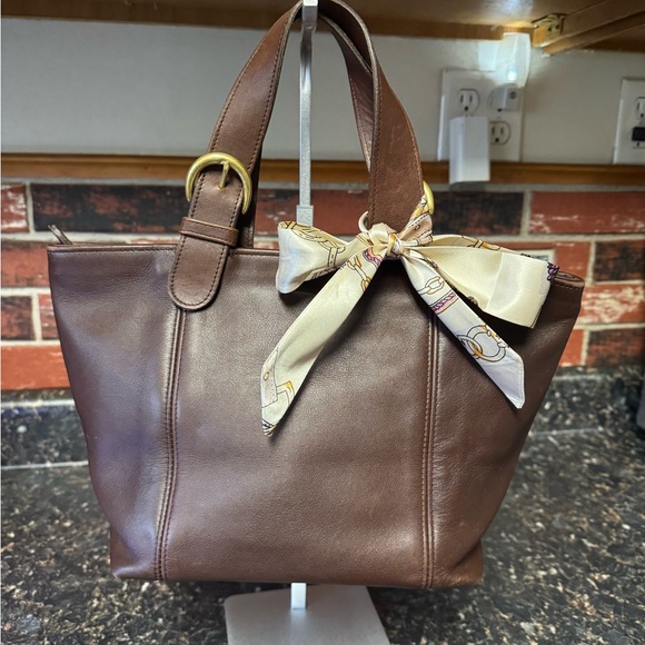 Vintage Coach 4153 Small Buckle Tote Mahogany Brown Glove-Tanned Leather - Picture 1 of 10
